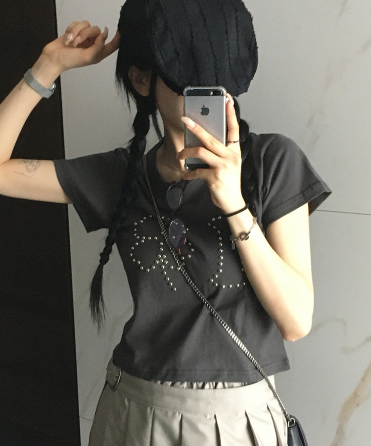 半袖Tシャツ クロップ半袖Tシャツ CHARCOAL