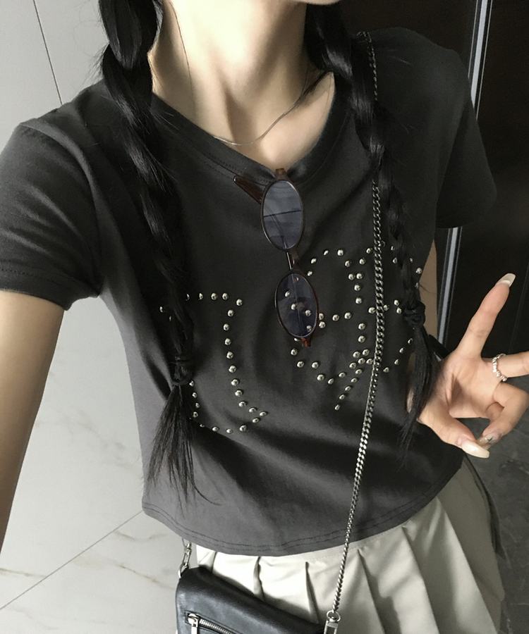半袖Tシャツ クロップ半袖Tシャツ CHARCOAL