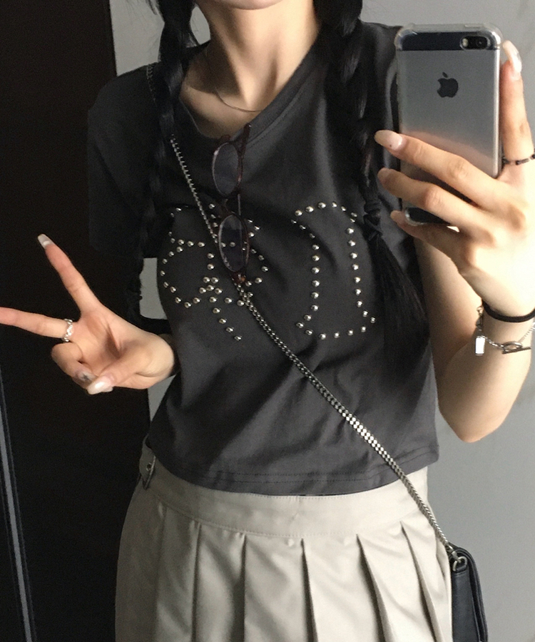 半袖Tシャツ クロップ半袖Tシャツ CHARCOAL
