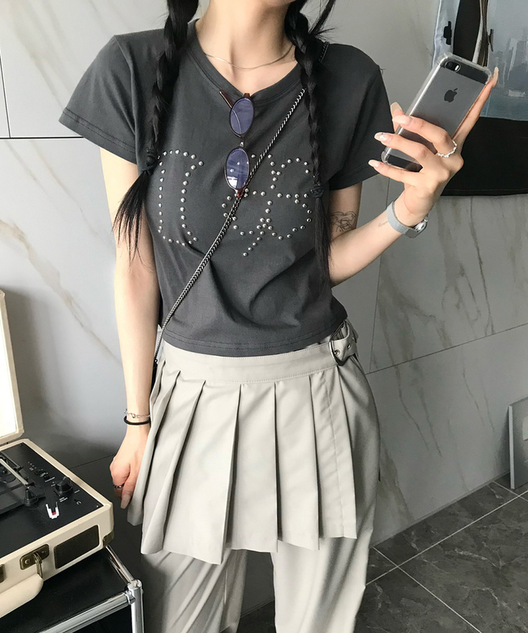 半袖Tシャツ クロップ半袖Tシャツ CHARCOAL