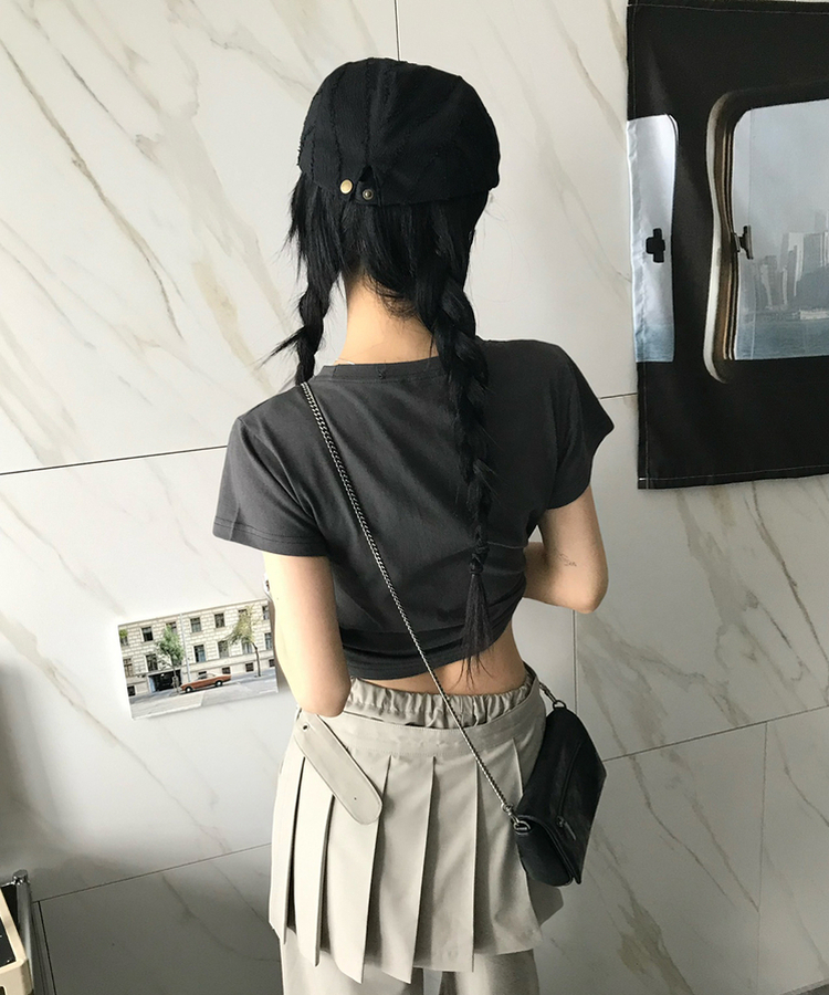 半袖Tシャツ クロップ半袖Tシャツ CHARCOAL