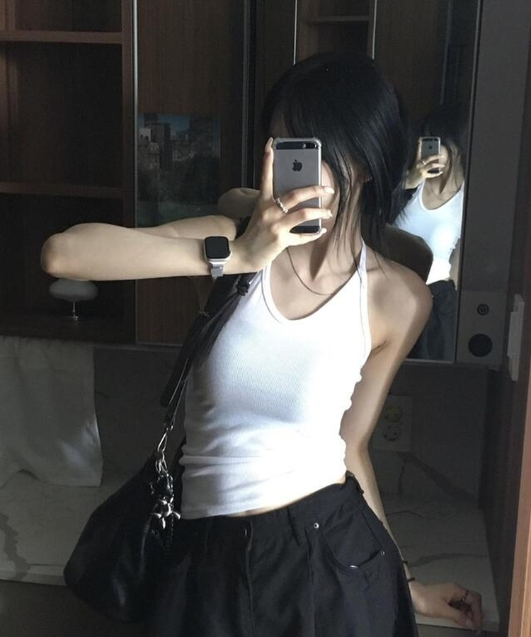 ノースリーブ サンデーホールターキャミソール(5color) WHITE