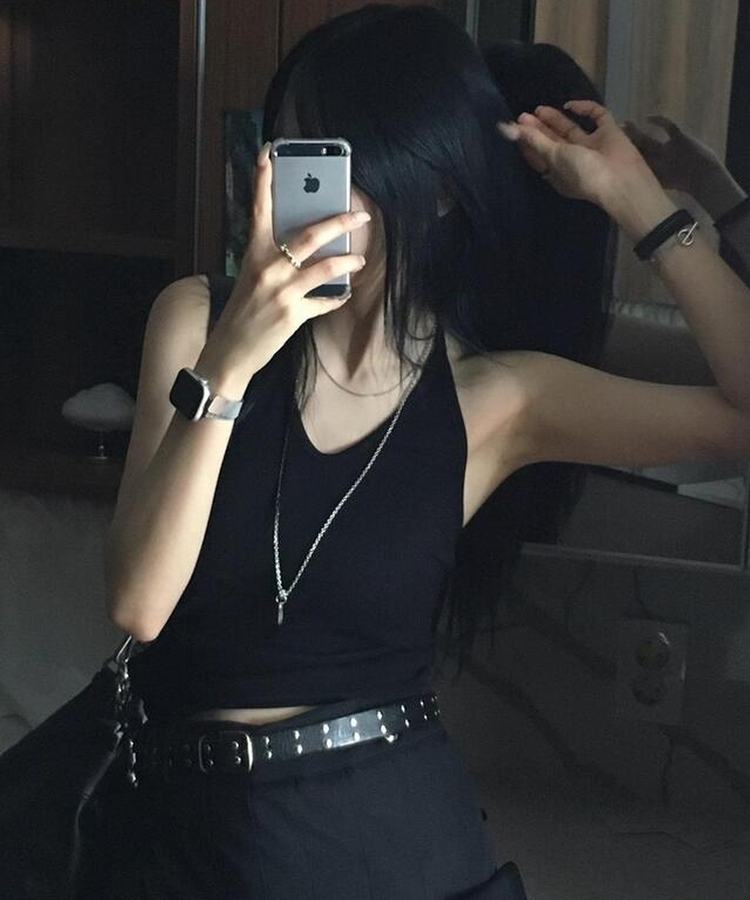 ノースリーブ サンデーホールターキャミソール(5color) BLACK