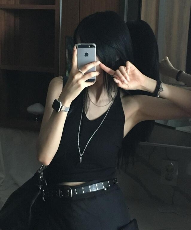 ノースリーブ サンデーホールターキャミソール(5color) BLACK