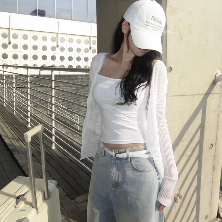 カーディガン シースルーサマーカーディガン(5color) IVORY