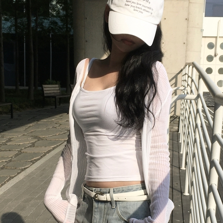 カーディガン シースルーサマーカーディガン(5color) IVORY