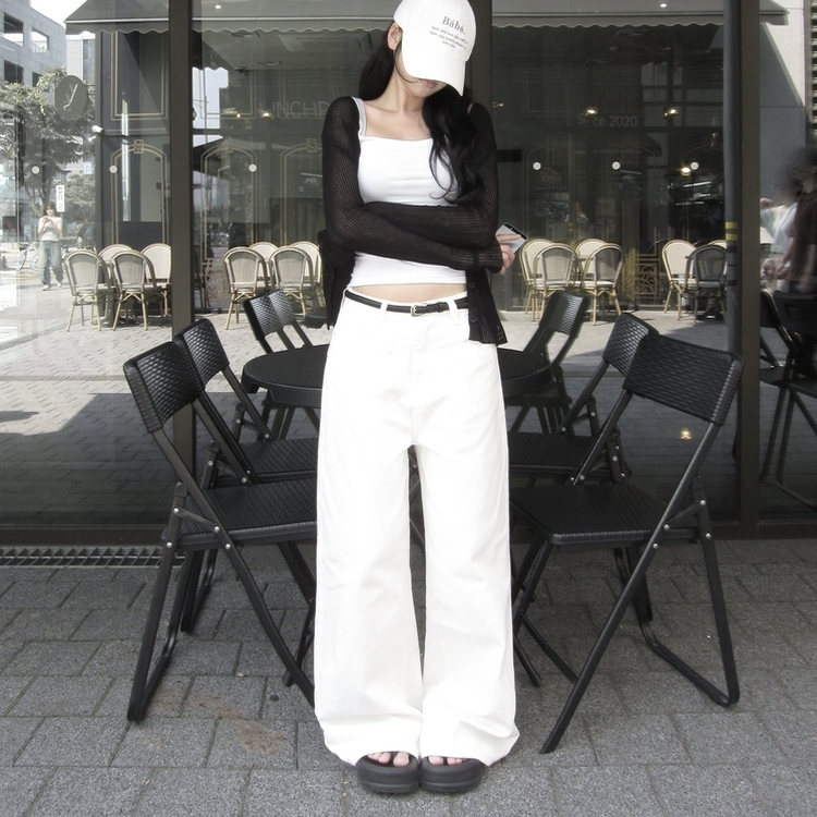 デニム デイリーポケットワイドデニム WHITE