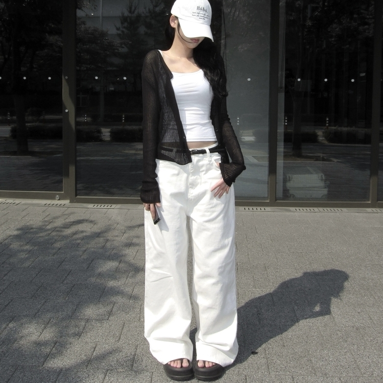 デニム デイリーポケットワイドデニム WHITE