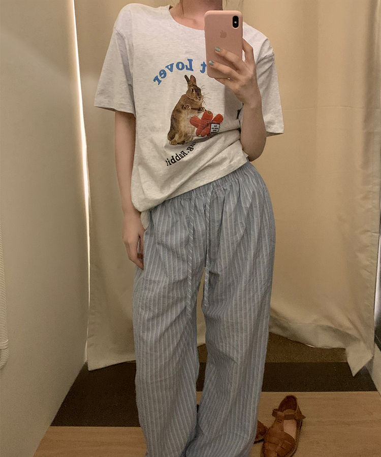 半袖Tシャツ キャロットバニーTシャツ WHITE MELANGE