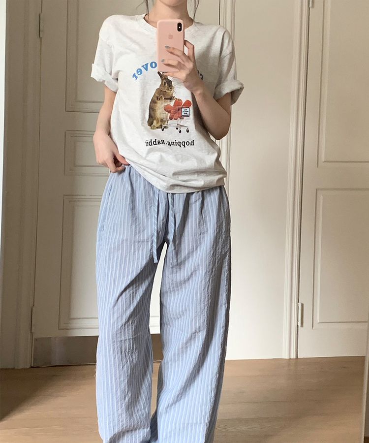 半袖Tシャツ キャロットバニーTシャツ WHITE MELANGE