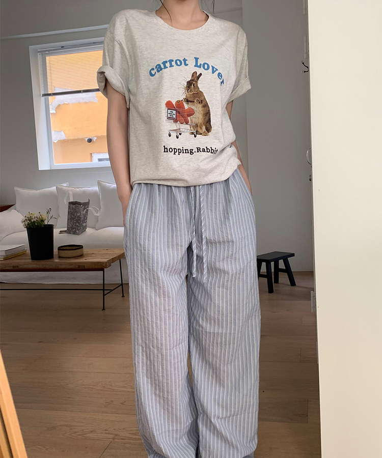 半袖Tシャツ キャロットバニーTシャツ WHITE MELANGE