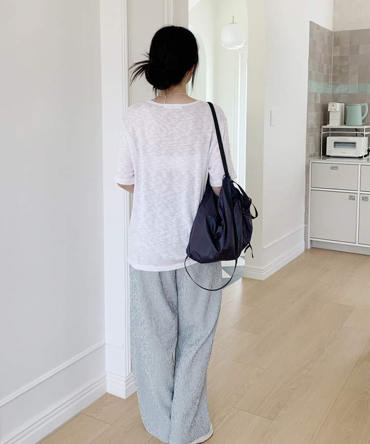 半袖Tシャツ ラインUネック半袖Tシャツ IVORY