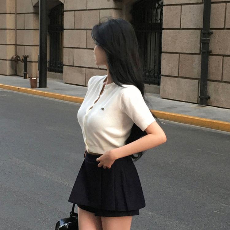 カーディガン ペンダント半袖カーディガン IVORY