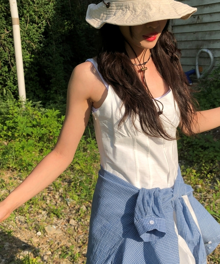 ミニワンピース Vネックバルーンミニワンピース IVORY