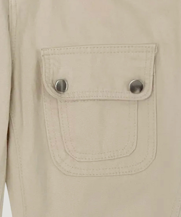 コットンパンツ ポケットファスナーブーツカットパンツ