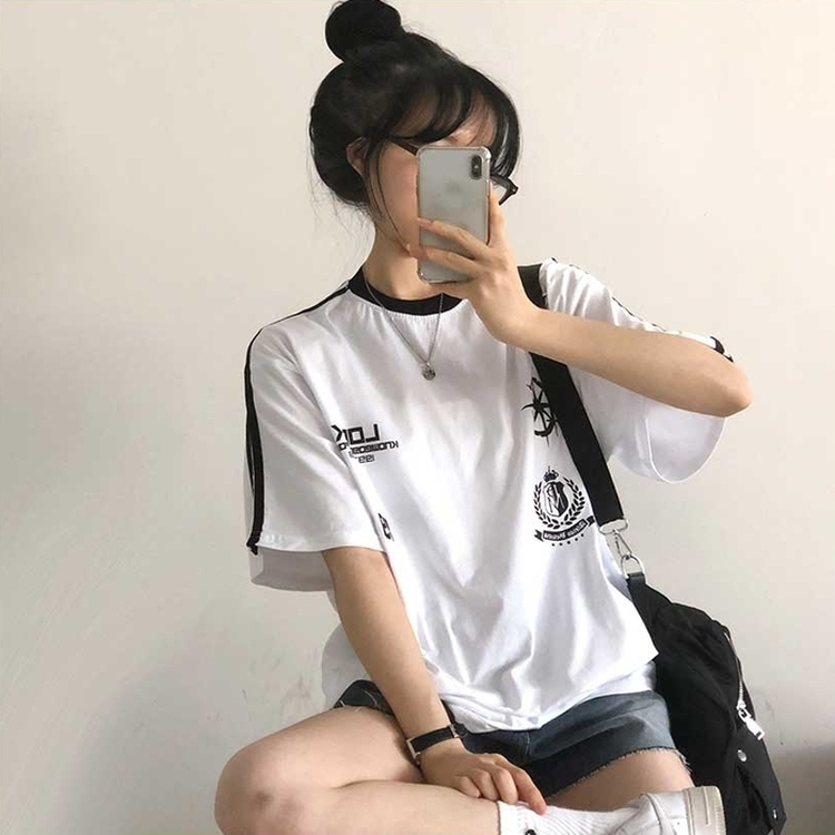 89ラインバイカラー半袖Tシャツ｜半袖Tシャツ｜韓国ファッション通販 SONA