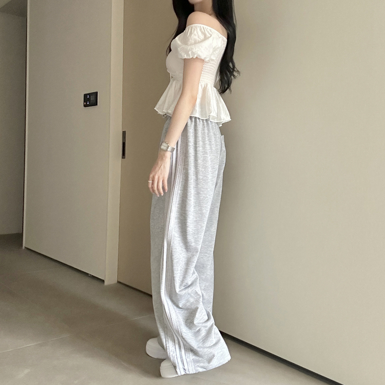 レースワイドジョガーロングパンツ｜コットンパンツ｜韓国ファッション