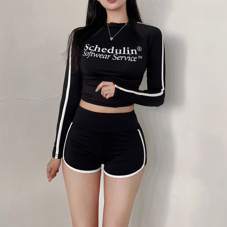 ラッシュガード スティッキークロップラッシュガード BLACK