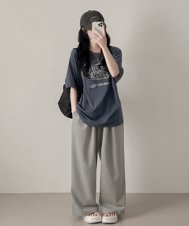 ピグメントオーバー半袖Tシャツ BLUE