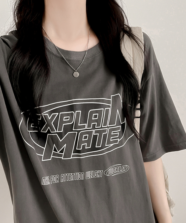 ピグメントオーバー半袖Tシャツ CHARCOAL