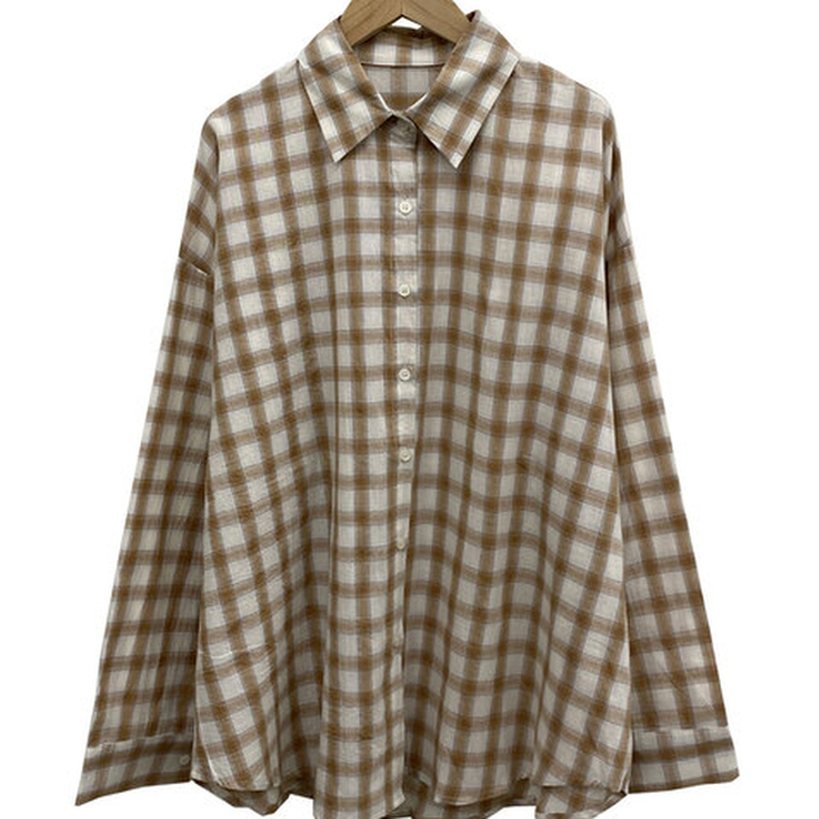 루즈핏 체크 셔츠남방 3color