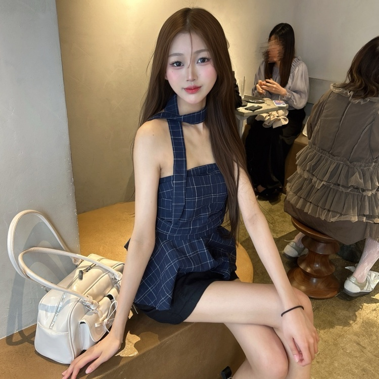 シャツ タイ付きチューブトップ