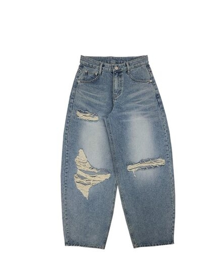 ダメージバルーンワイドデニムパンツ