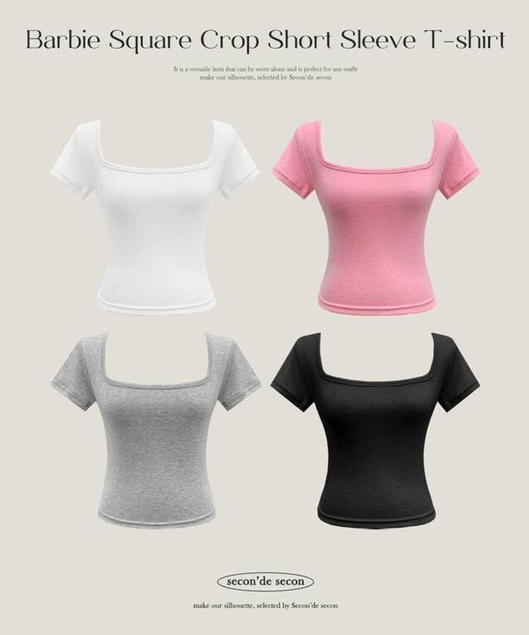 半袖Tシャツ スクエアクロップ半袖Tシャツ