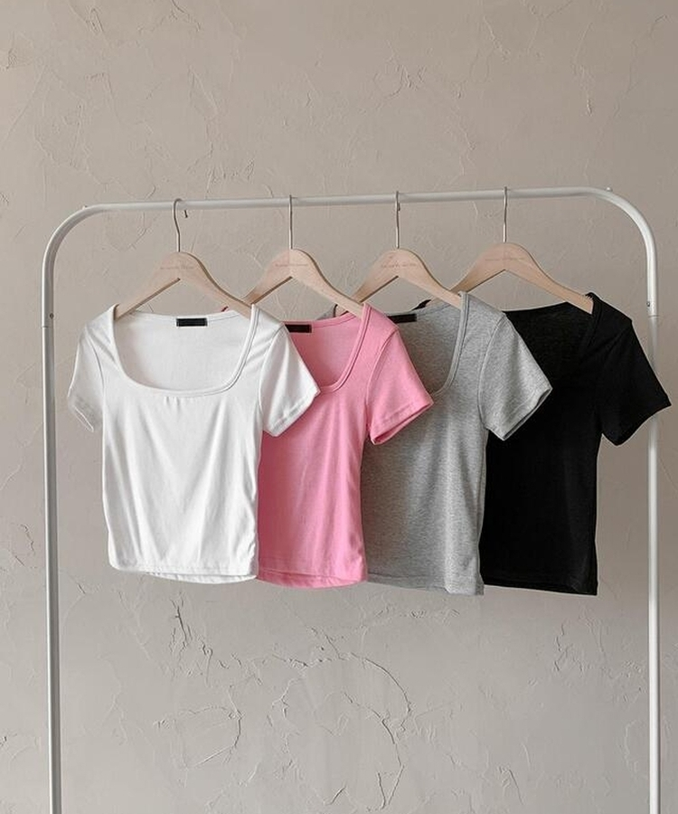 半袖Tシャツ スクエアクロップ半袖Tシャツ