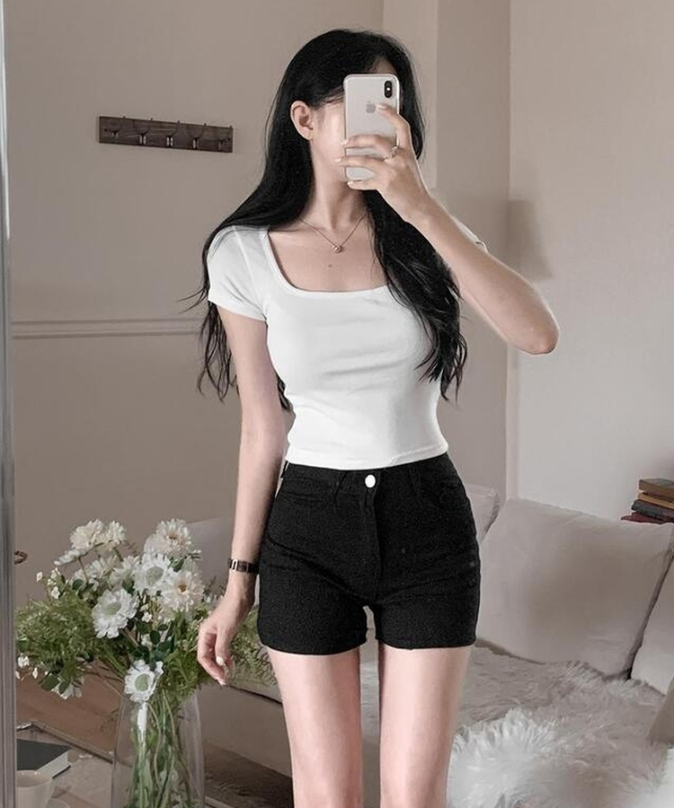 半袖Tシャツ スクエアクロップ半袖Tシャツ IVORY