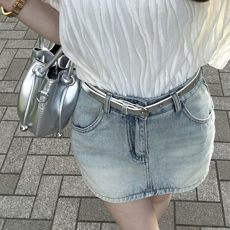 ベルト付き】デニムミニスカート｜ミニスカート｜韓国ファッション通販