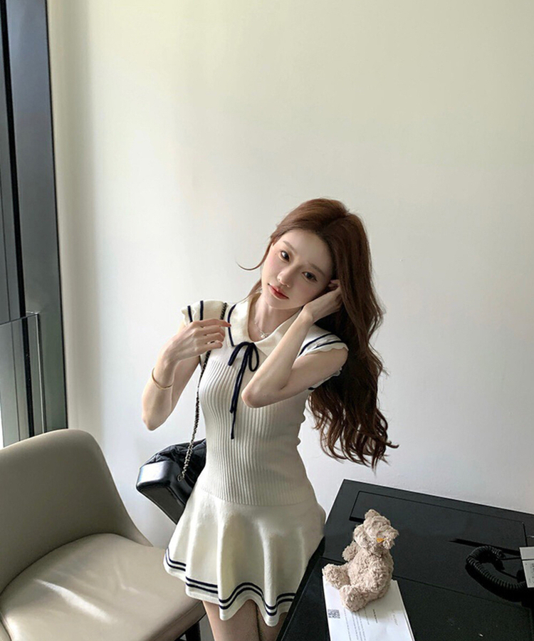 ミニワンピース リボンプリーツミニワンピース IVORY