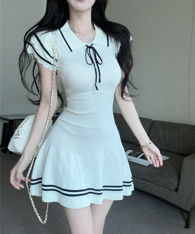 ミニワンピース リボンプリーツミニワンピース IVORY