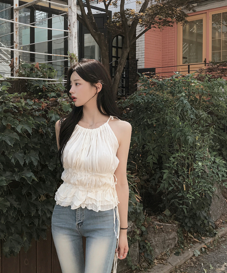 ブラウス ホルターフリルキャミソール IVORY