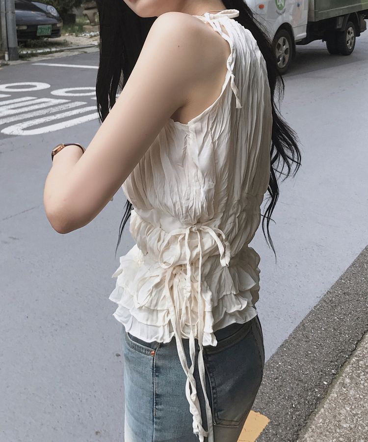 ブラウス ホルターフリルキャミソール IVORY