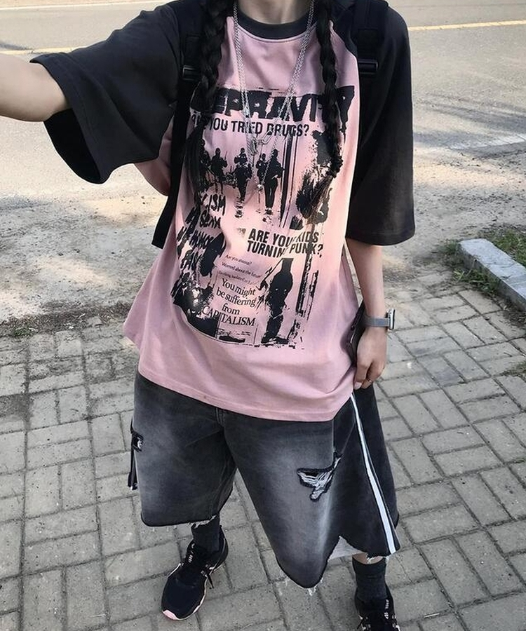 ショートパンツ ダメージトラックラインバミューダパンツ BLACK DENIM
