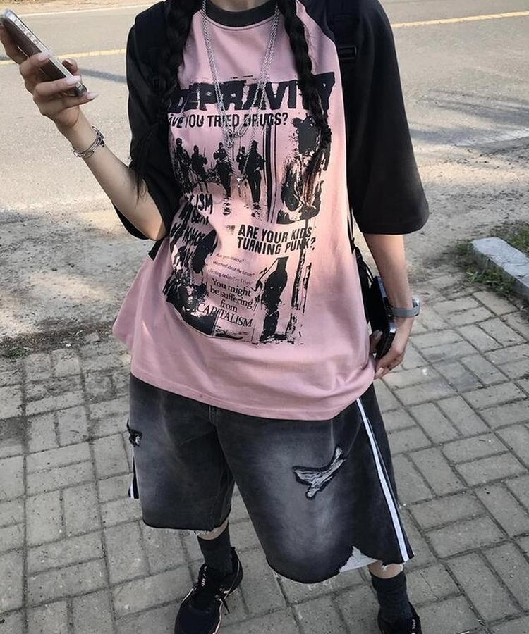 ショートパンツ ダメージトラックラインバミューダパンツ BLACK DENIM