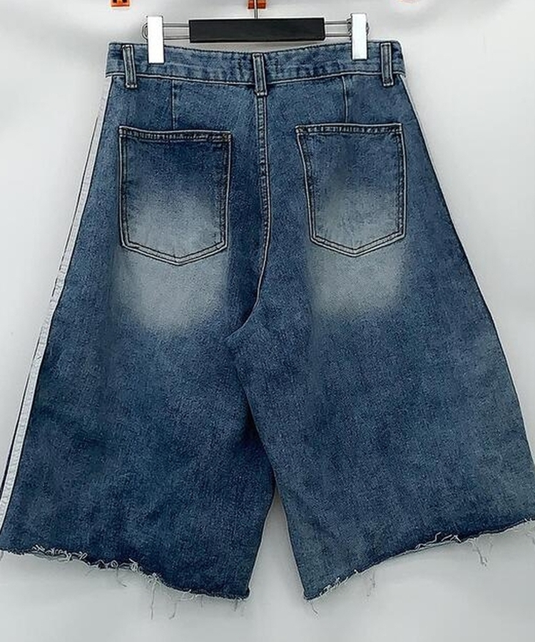 ショートパンツ ダメージトラックラインバミューダパンツ