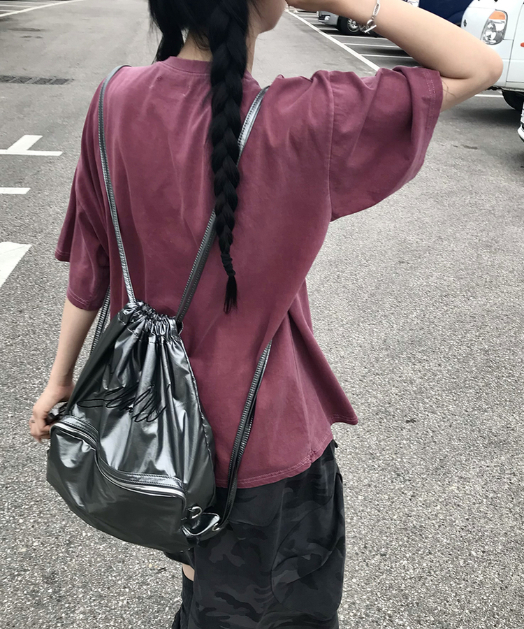 半袖Tシャツ ドリップピグメント半袖Tシャツ BURGUNDY