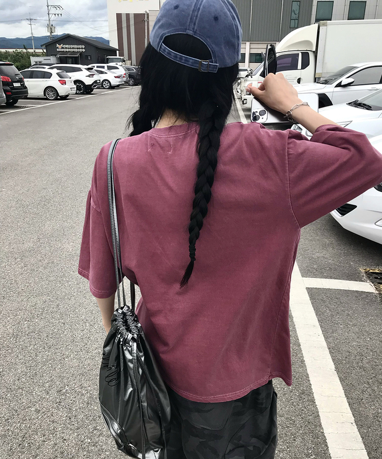 半袖Tシャツ ドリップピグメント半袖Tシャツ BURGUNDY