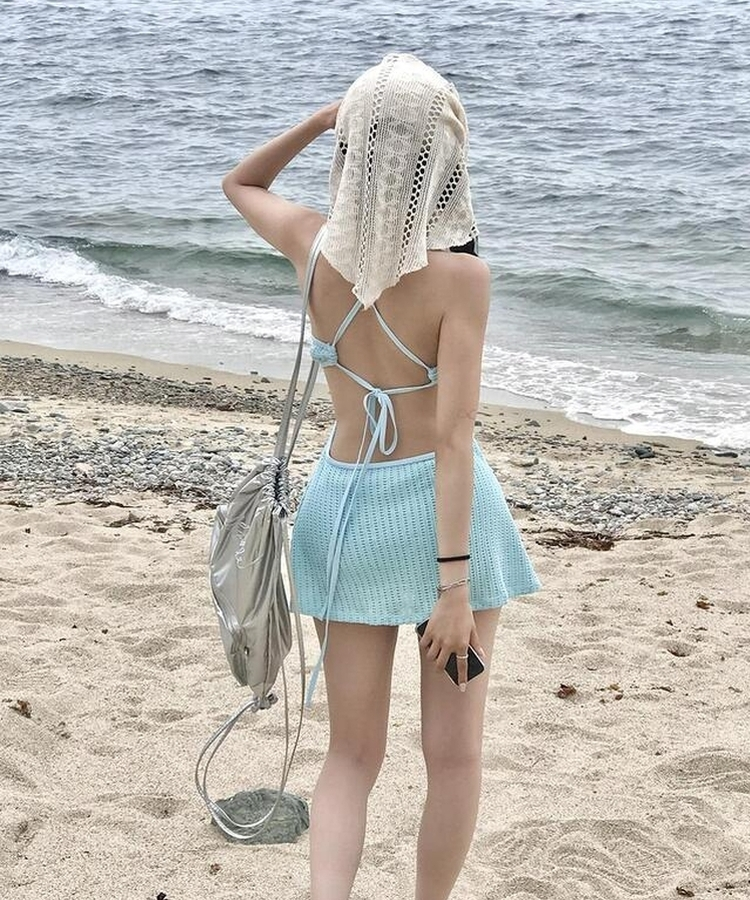 ファッション雑貨 パンチングニットスカーフ LIGHT BEIGE
