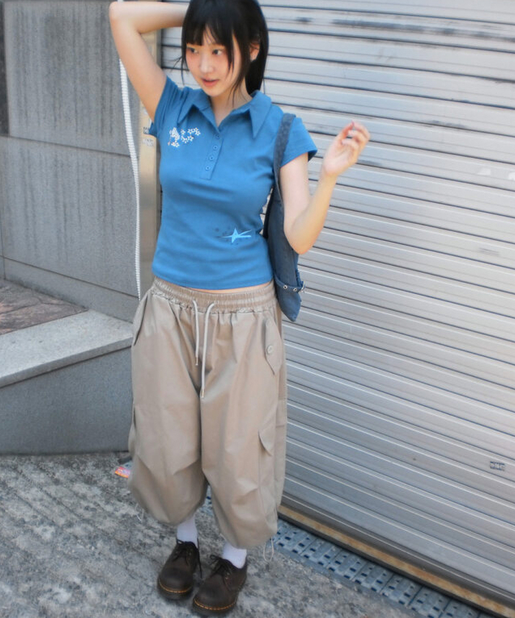 半袖Tシャツ スタープリンティング半袖Tシャツ BLUE