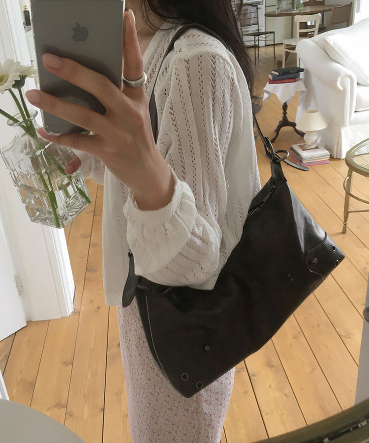 レザービンテージショルダーミニバッグ BROWN