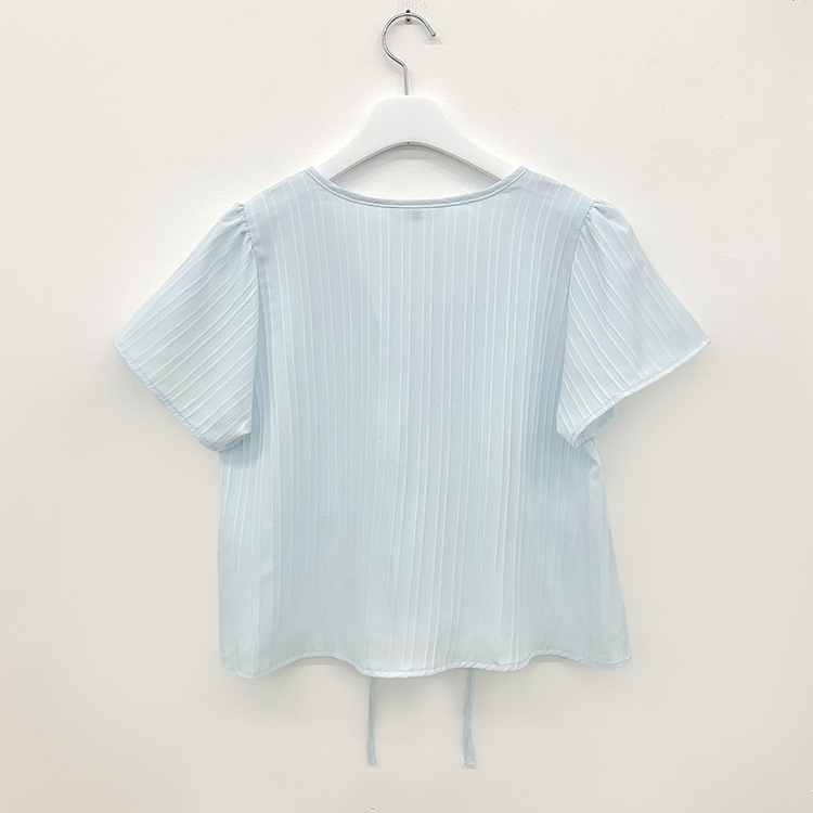 달라붙지 않는 시원한 여름 프릴 반팔 루즈핏 블라우스 화이트 소라 블랙 직장인룩 하객룩
