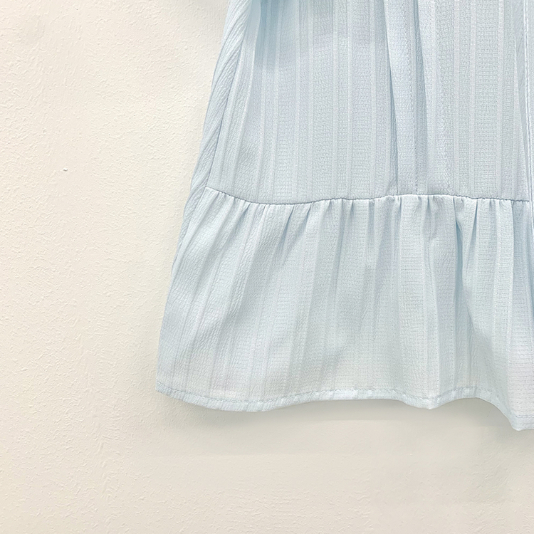 달라붙지 않는 시원한 여름 프릴 반팔 루즈핏 블라우스 화이트 소라 블랙 직장인룩 하객룩