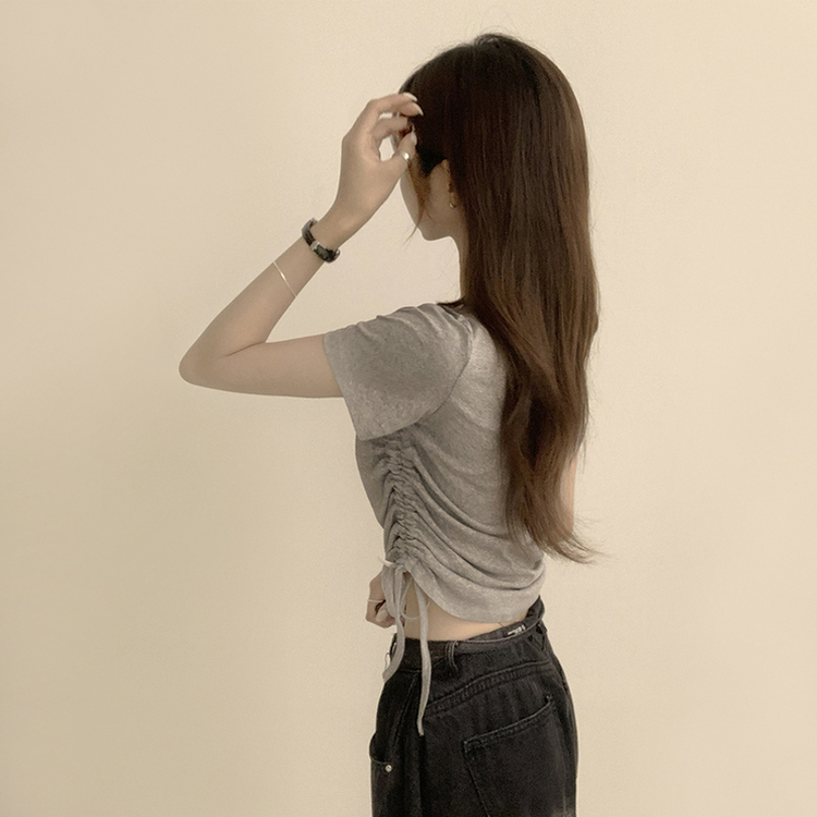 半袖Tシャツ サイドシャーリング半袖Tシャツ GREY