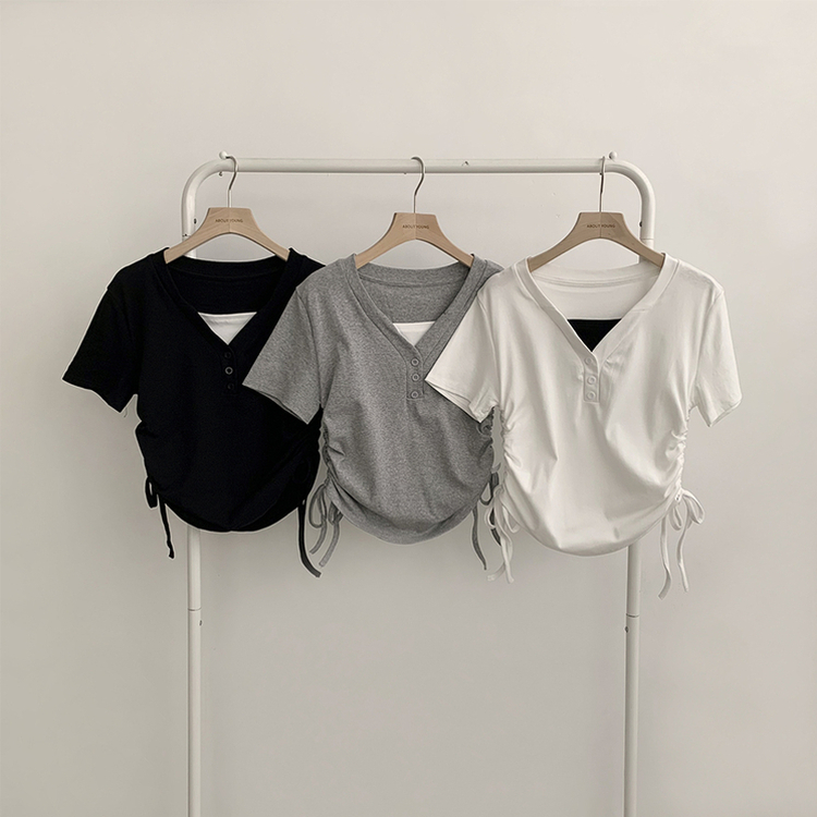 半袖Tシャツ サイドシャーリング半袖Tシャツ