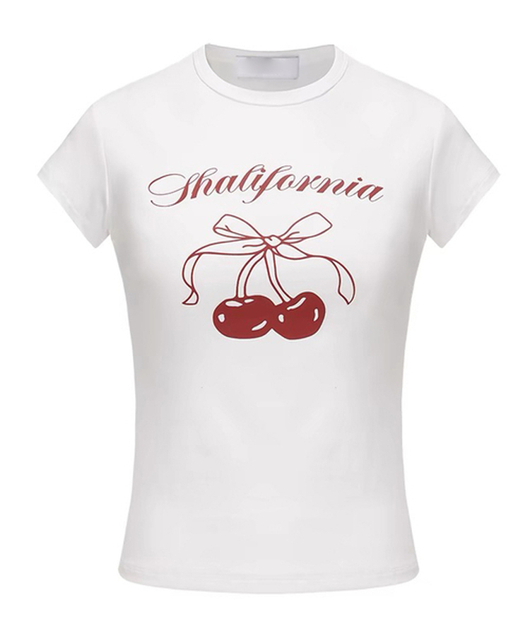 スリムチェリー半袖Tシャツ