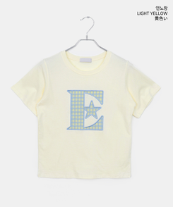 チェックワッペン半袖Tシャツ