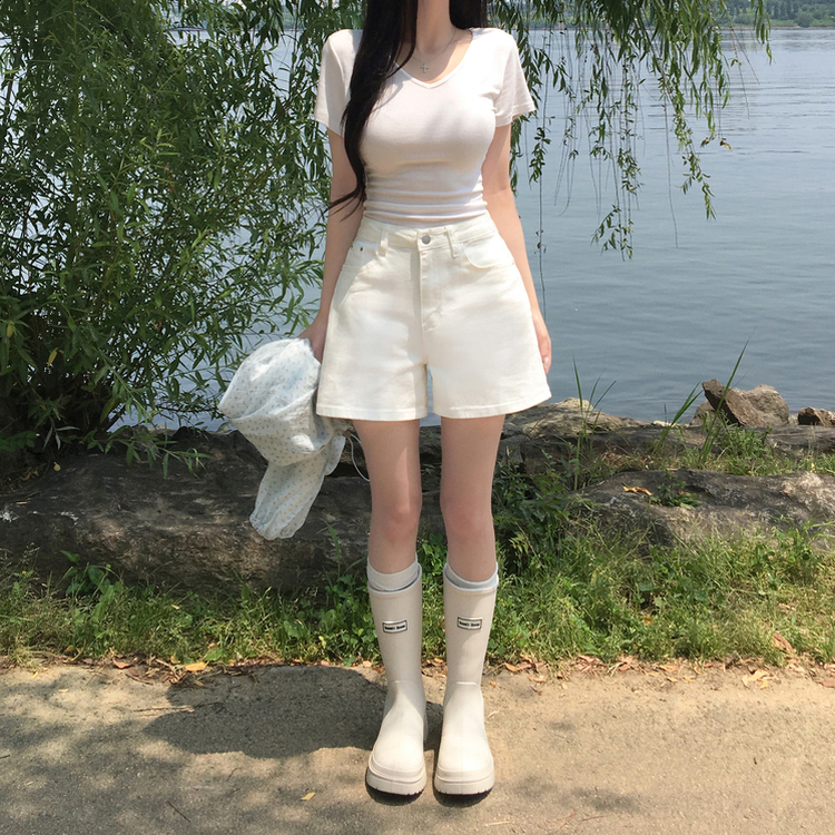 スパンコットンベーシックパンツ WHITE